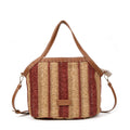 Bolso Tote de Rafia Rayas para Mujer con Bandolera Ajustable