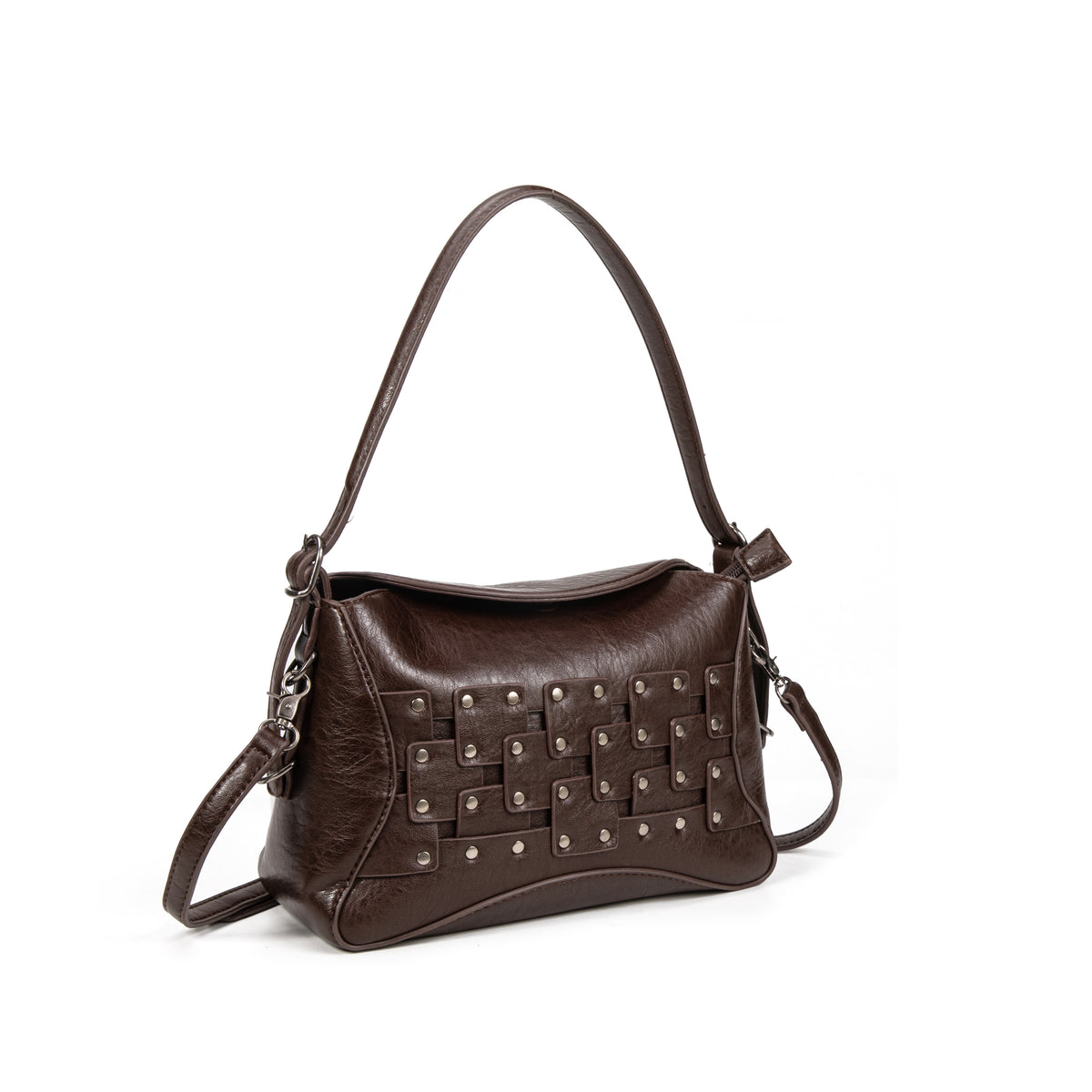 Bolso Tachuelas Invierno 2027 de Moda con Detalles de Hebilla y Correas Ajustables para Mujer