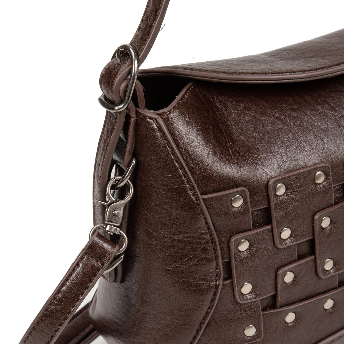 Bolso Tachuelas Invierno 2027 de Moda con Detalles de Hebilla y Correas Ajustables para Mujer