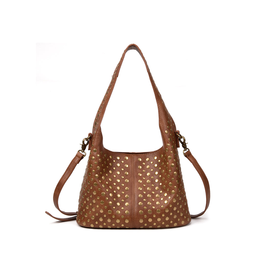 Bolso de Hombro Irene con Tachuelas Doradas y Bandolera – Varios Colores