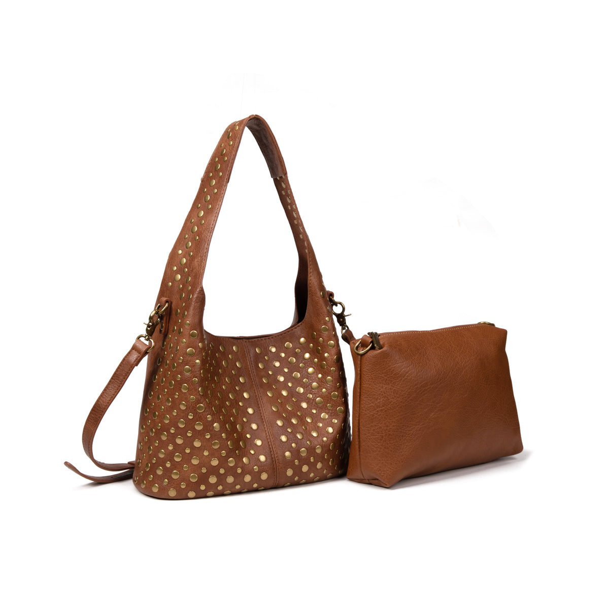 Bolso de Hombro Irene con Tachuelas Doradas y Bandolera – Varios Colores