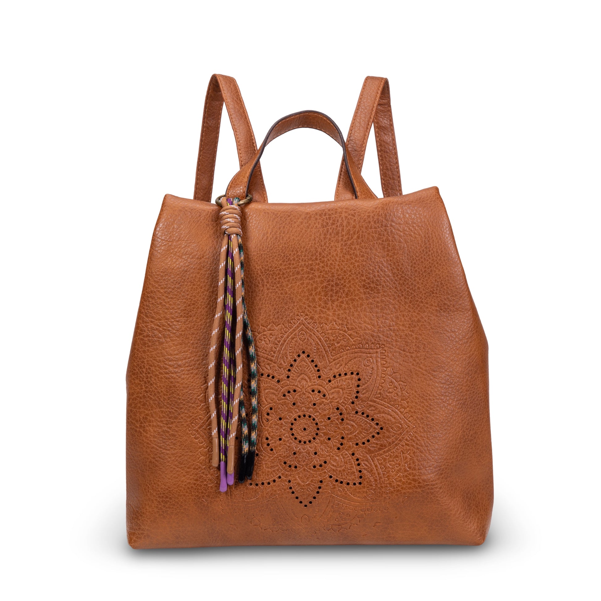 Mochila antirrobo de ecopiel con mandala y borla | Mac&Noa® Lotus Tassel Backpack