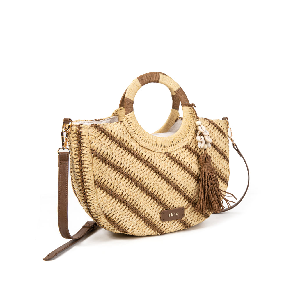 Bolso de mano a rayas