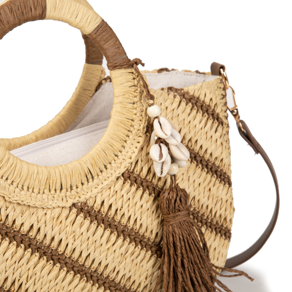 Bolso de mano a rayas