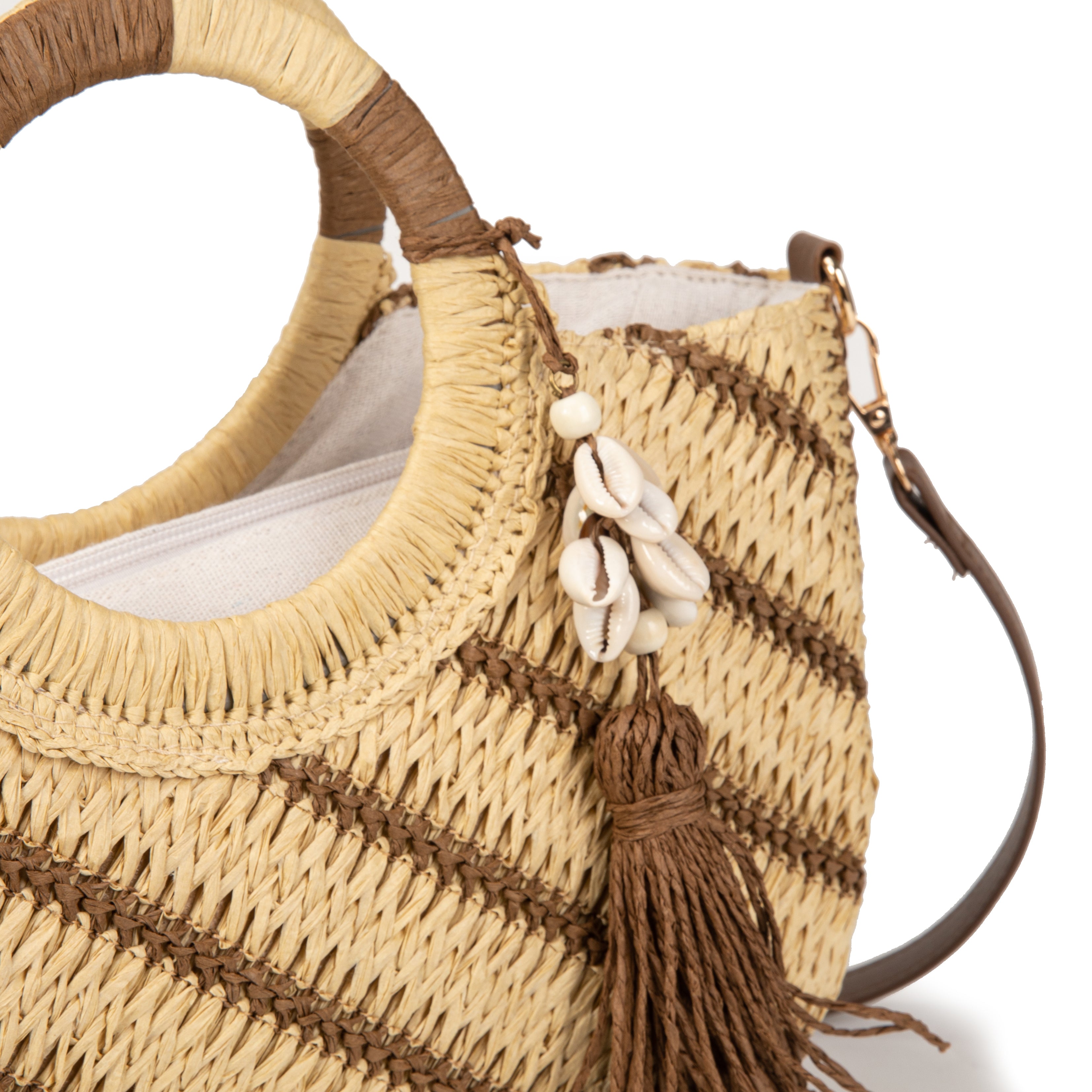 Bolso de mano a rayas