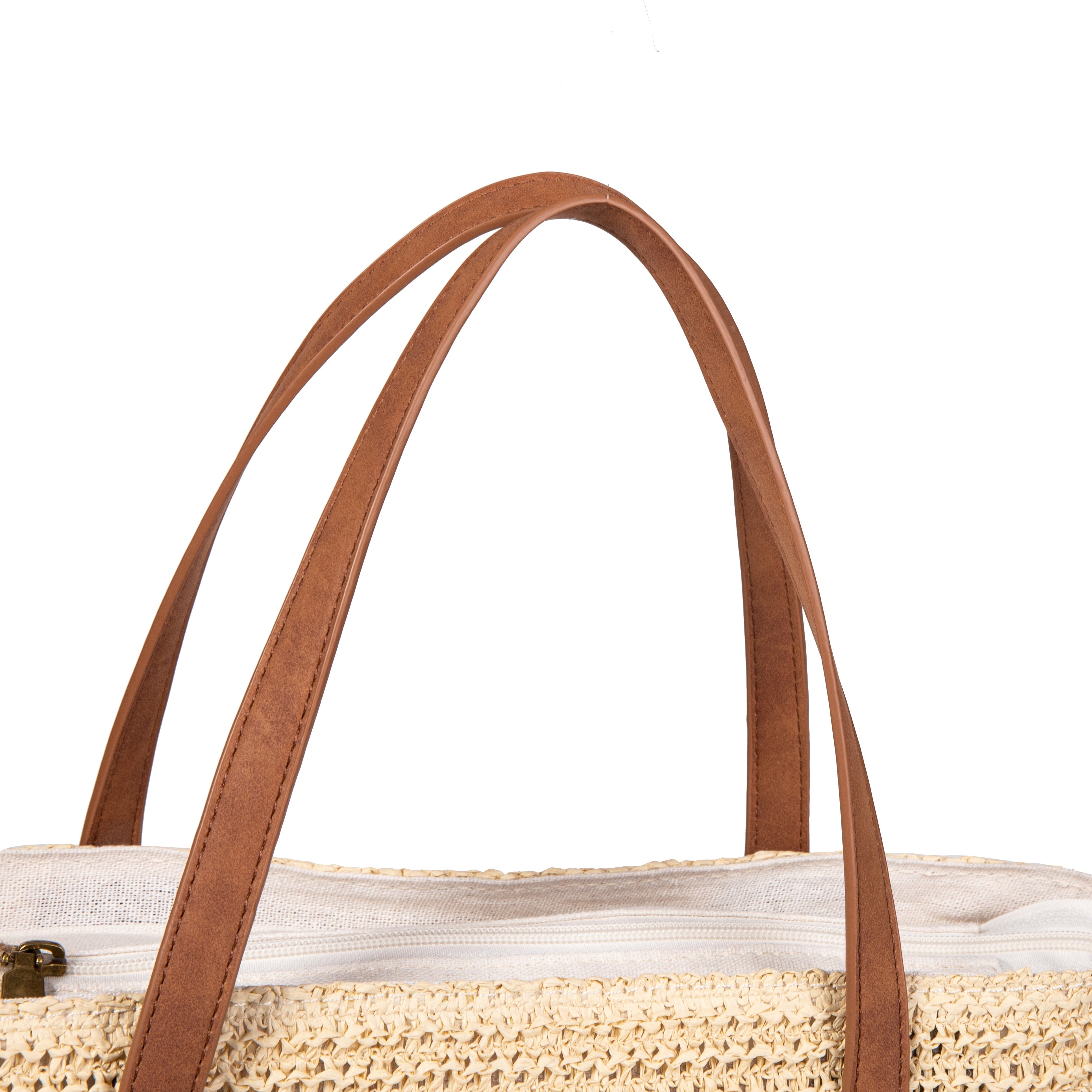 Bolso de rafia con tachuelas