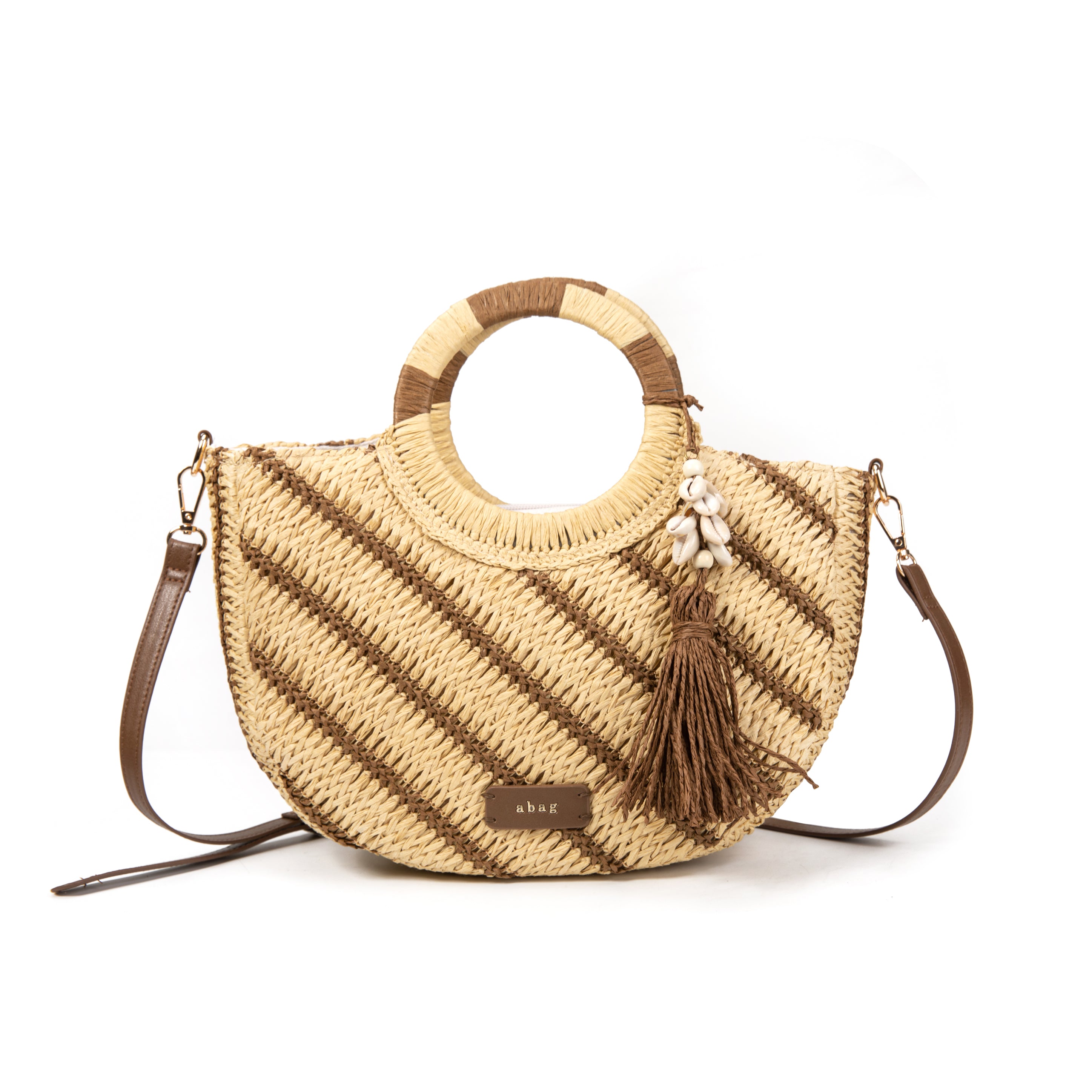 Bolso de mano a rayas